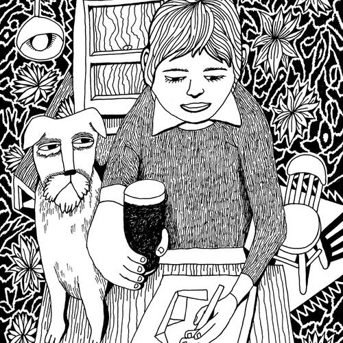 drawing in the pub