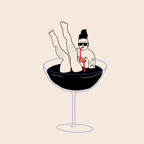 In a glass