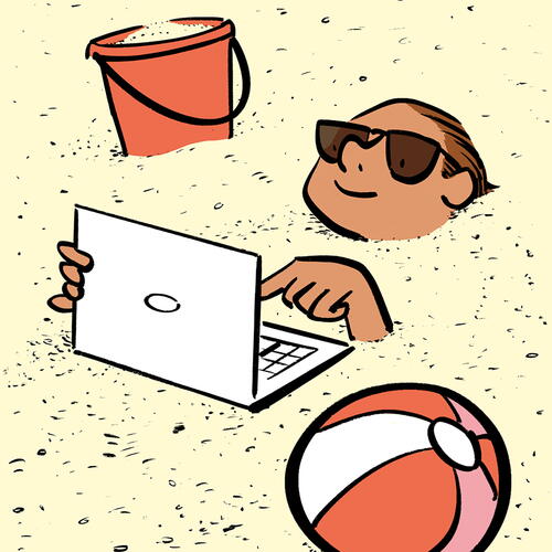 work from the beach