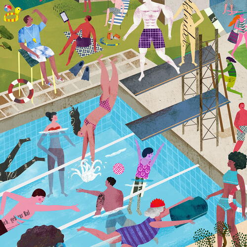 At the pool