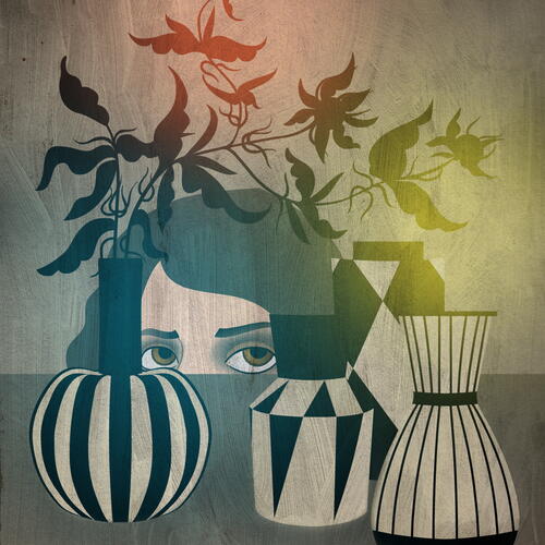 Behind Vases