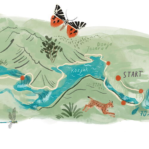 Map of hiking trails